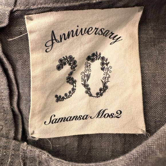 Samansa Mos2 Linen Collared Lagenlook Dress OS Tunic Pinched Pleats - Picture 8 of 9